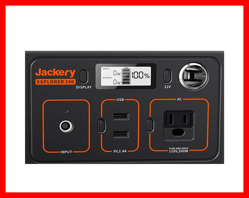 Jackery Explorer 240 Panel Input And Outputs