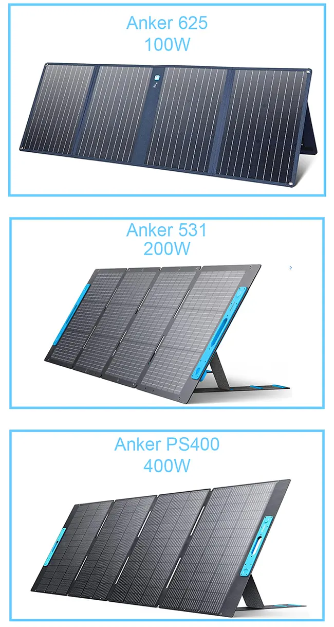 image showing three Anker Solar Panels