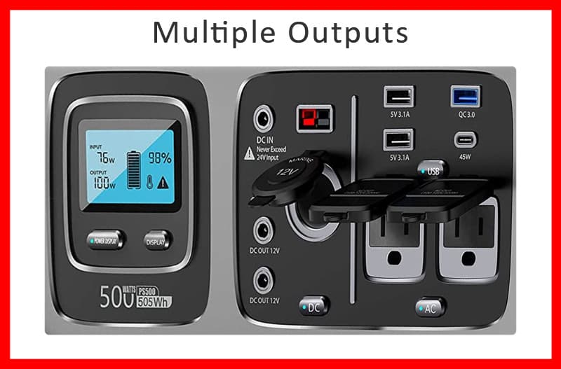 Rockpals RockPower PS500 Outputs