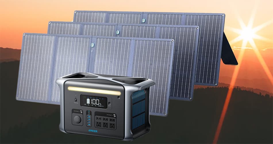 Anker 757 Power Station and 3 solar panels